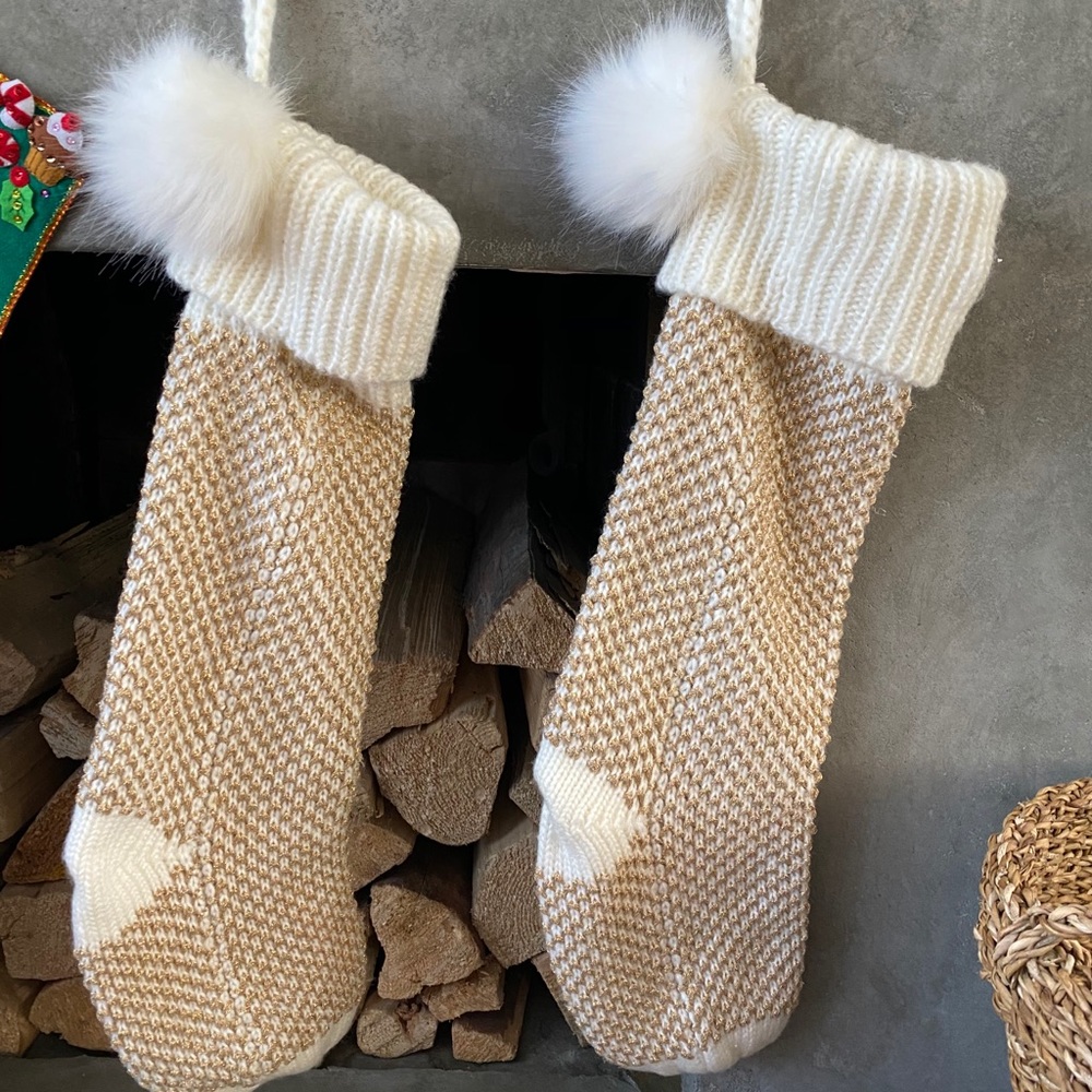 Anthropologie Christmas stocking pair